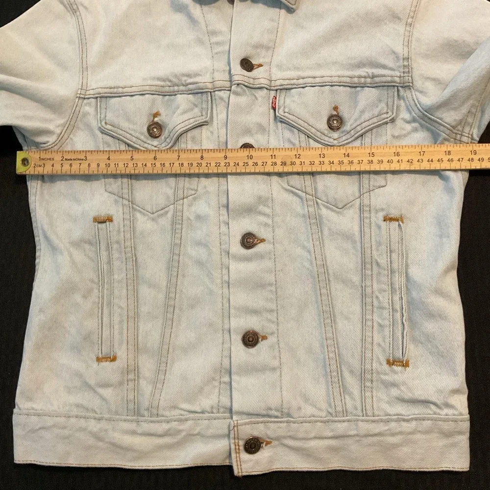 Levi's Jacket Mens Type 2 Medium Blue Light Wash Denim Trucker Button Front